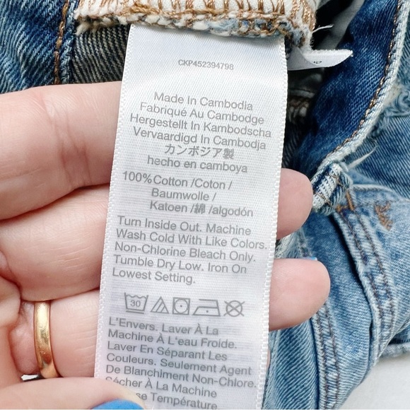 Madewell Relaxed Denim Shorts Cutoffs Blue Jean Distressed Shorts cut off 26 - Picture 6 of 6